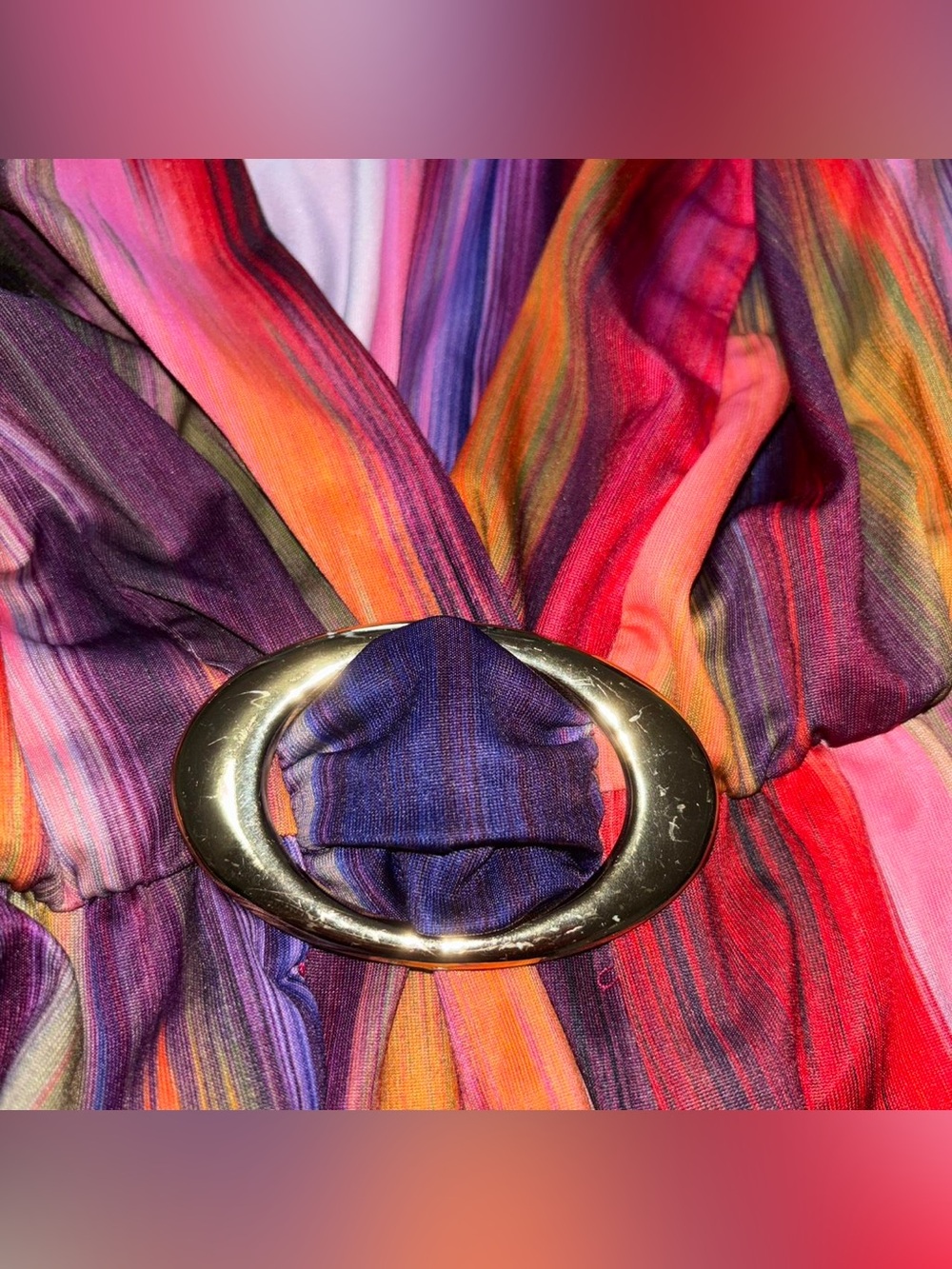 Multicolor Striped V-Neck Blouse - Picture 2 of 3